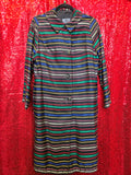 Vintage 50s Reversible Rainbow Striped Over Coat