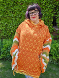 Unforgiven Upcycled Yellow Fringe Afghan Hoodie