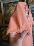 Vintage 60s Orange beaded polyester wiggle dress