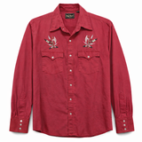 Vintage 90s Burgundy Weapons Embroidery Western