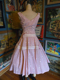 Vintage 50's Claudia Young Pink Polka Dot Dress