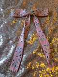 Vintage 50s Pink and Silver Square Dancing Bow Tie