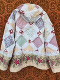 Unforgiven Upcycle Tan and Red Quilt Hoodie