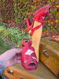 Vintage 40s Red Leather Heels