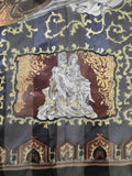 Vintage 90s Black Rome Souvenir Square Scarf