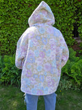Unforgiven Upcycled Purple Floral Blanket Hoodie