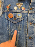 Vintage 90s Levi Blue Denim Biker Vest