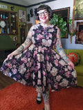 Gently Used Unique Vintage Purpl Floral Midi Dress