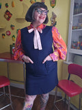 Vintage 60s Navy Wool Jumper Dress