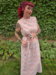 Vintage 70s Orange and Metallic Silver Maxi Dress