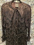 Gently Used Black Brocade Victorian Jacket