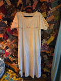 2X Vintage Victorian white yellow trimmed nightgown