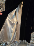 Vintage Gathered Black Velvet Coat