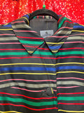 Vintage 50s Reversible Rainbow Striped Over Coat