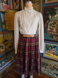 Vintage 70s gray striped Victorian inspired blouse