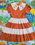 Vintage 1950's Orange and White Dress