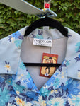 Vintage 70s Blue Floral Maxi with Belt