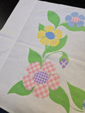 Vintage Checkered Flower Pillowcase