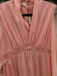Vintage 70s Orange Angel Sleeve Maxi Dress