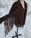 Vintage 50s Brown Leather Fringe Jacket
