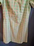 Vintage green plaid dress with white collar