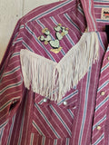Unforgiven Upcycled Cactus Red Western with Fringe