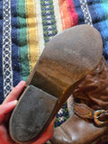 Vintage 80s Brown Leather Cowboy Boot Men's 9.5