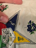 Vintage 50s White Masonic Star Square Scarf
