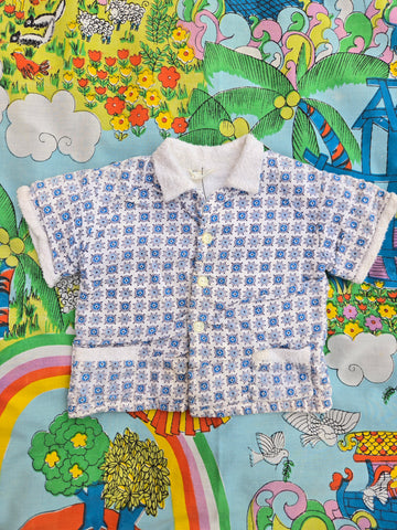 Vintage kids terrycloth swimsuit cover cabana jacket