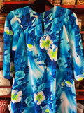 Vintage 70s Blue and Green Sears Hawaiian