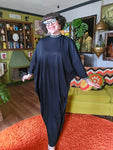 Vintage 1970s black rhinestone kaftan dress