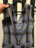 Vintage 60 Blue Plaid Buckle and Bow Dress