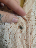 Vintage 50s Pink Lace Top with Rhinestone Buttons