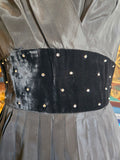 Vintage 50s Black Dress with Velvet & Rhinestones