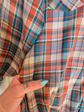 Unforgiven Upcycled Rose Orange Green Plaid Western