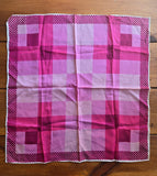 Vintage 60s Pink Gradiant Geometric Square Scarf