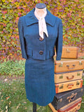 Vintage 60s AS IS Blue Jacket Skirt Suit Set