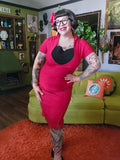 Gently Used Pinup Couture Red and Black Wiggle Dress