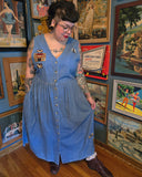 Vintage 90 Denim Noah's Arch Themed Jumper Dress