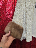Vintage 50s Ribbon Jacket with Mink Fur Cuffs
