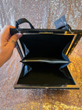 Vintage 50s Beaded & Cross Stitch black evening bag
