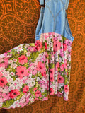 Unforgiven Upcycled Pink Floral Overall Dress