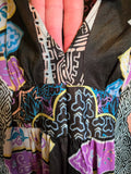 Vintage purple blue and brown geometric kaftan