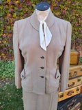 Vintage 1960 Gray Pink Yellow Travel Suit Jacket Skirt set