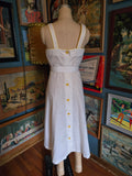 Vintage 70s Young Edwardian ivory yellow dress