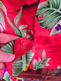 Vintage 80s Red Surf Board Hawaiian Shirt