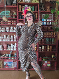 Vintage Leopard Print Maxi Dress
