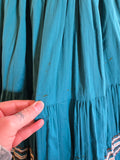 Vintage 50s Teal Western Patio Skirt Set