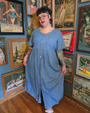 Vintage Volup 90s Denim Front Button Maxi Dress