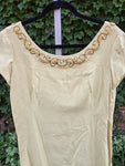 Vintage 60s Yellow Formal Pencil Dress